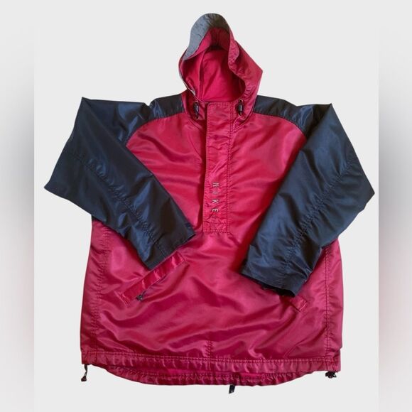 Nike 1/4 Zip Pullover Windbreaker Rain Jacket Men's Size XL Hooded Pockets Lined - Picture 11 of 15